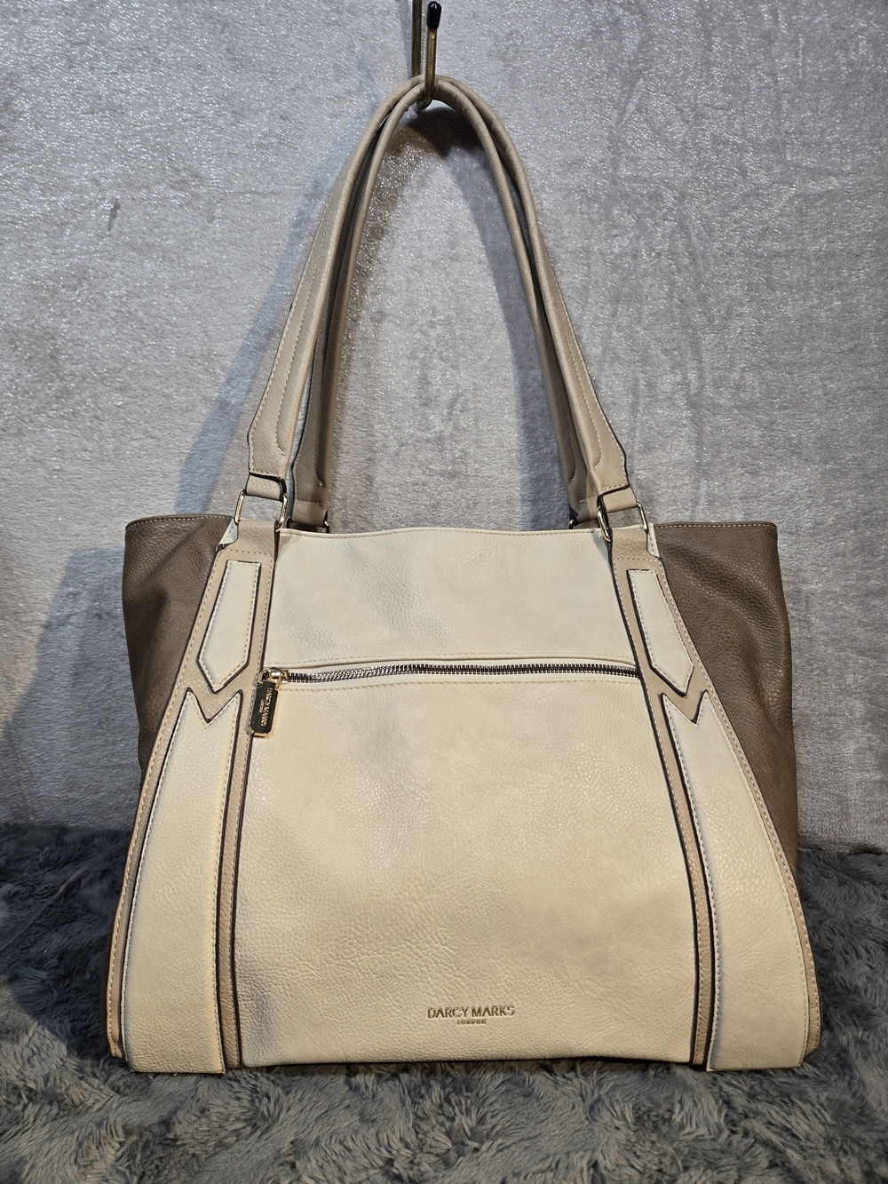Darcy Marks London Large Two-Tone Cream and Brown Tote Bag